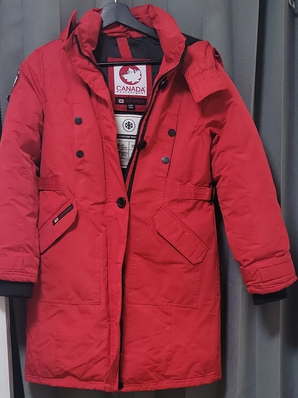 Canada Snowkids Red Insulated Puffer Coat for Kids
